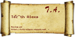 Tóth Alexa névjegykártya