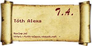 Tóth Alexa névjegykártya